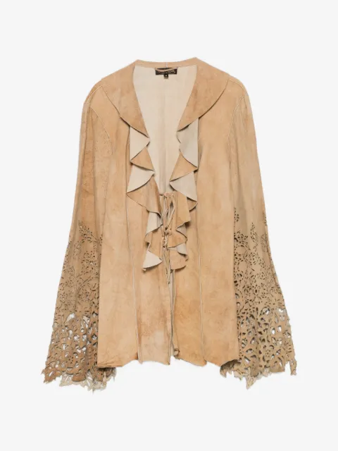 Roberto Cavalli Vintage 2000s ruffled laser-cut jacket