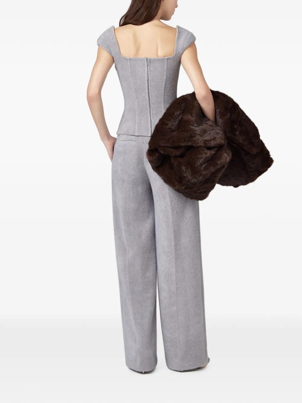 Giuseppe Di Morabito Top met korset-stijl en roos-applicatie Grijs