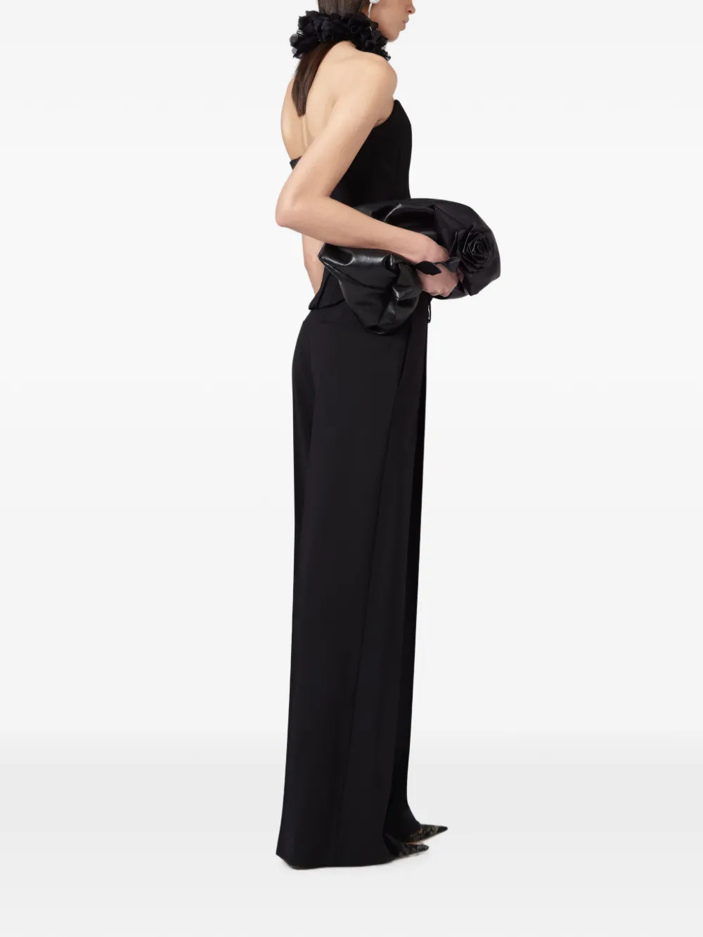 Giuseppe Di Morabito Pantalon met wijde pijpen en plooien Zwart