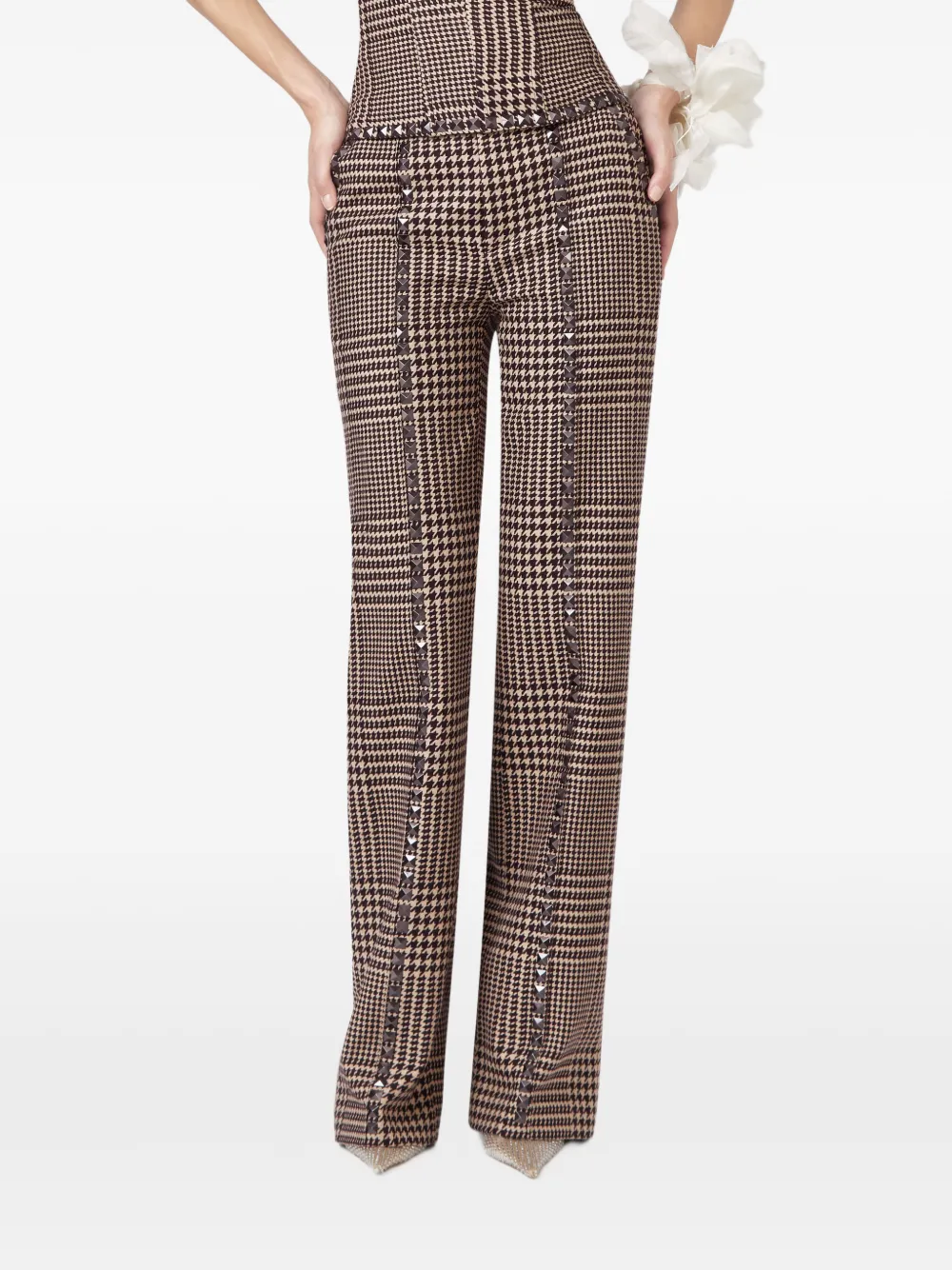 Giuseppe Di Morabito Verzierte Hose mit Hahnentrittmuster - Braun