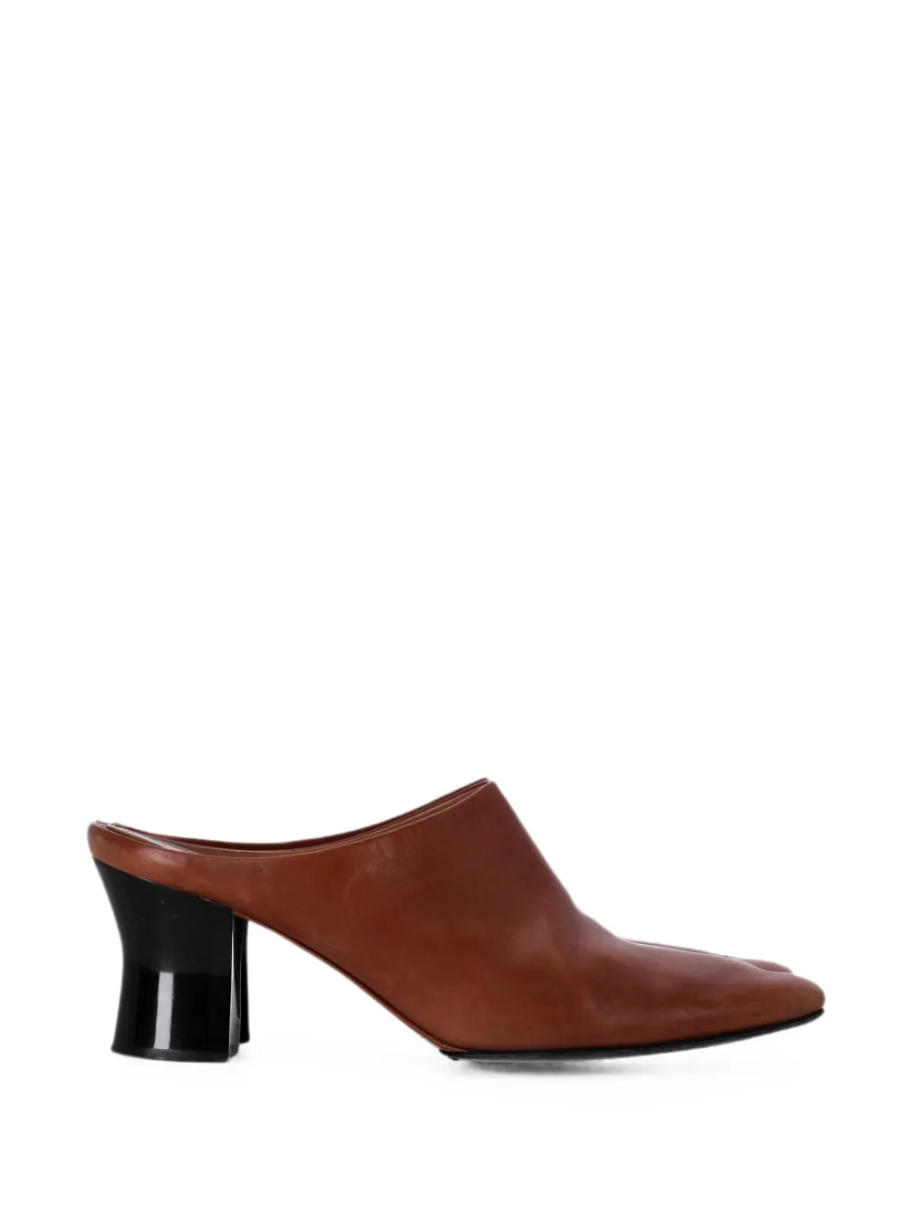 Pre-owned The Row Adela Block Heel Mules In Brown
