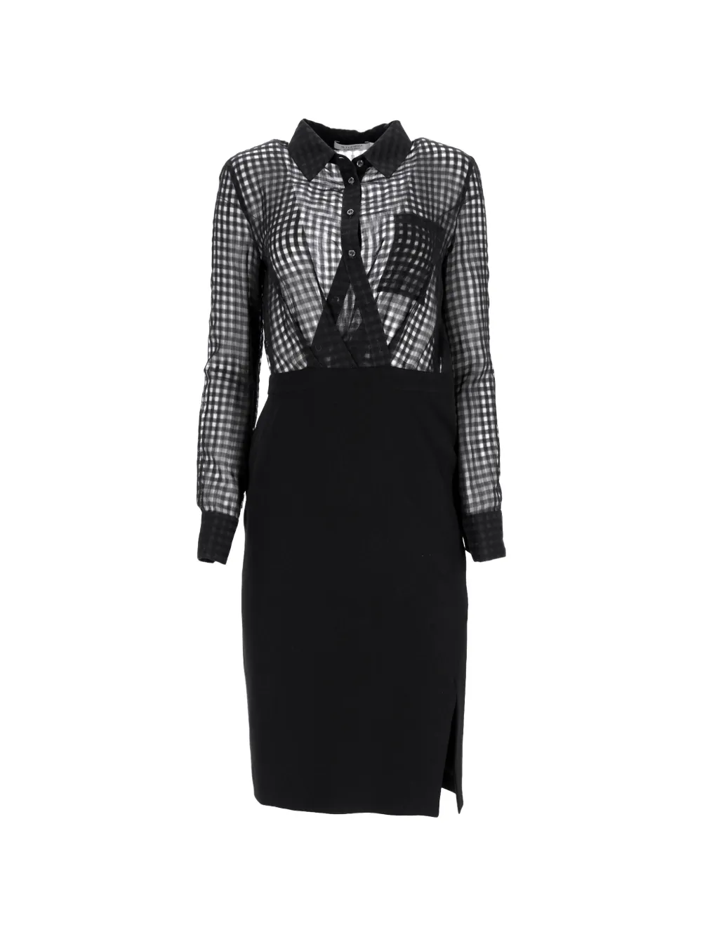 Pre-owned Altuzarra Ludovicio Gingham Midi Dress In Black