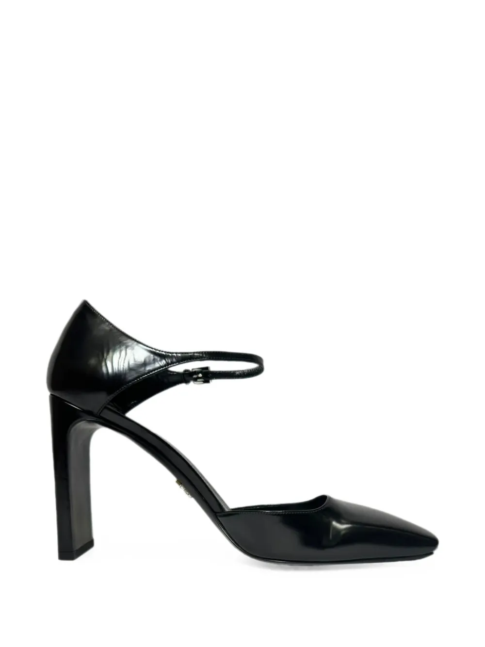 Prada Pre-Owned square-toe ankle-strap leather pumps - Black