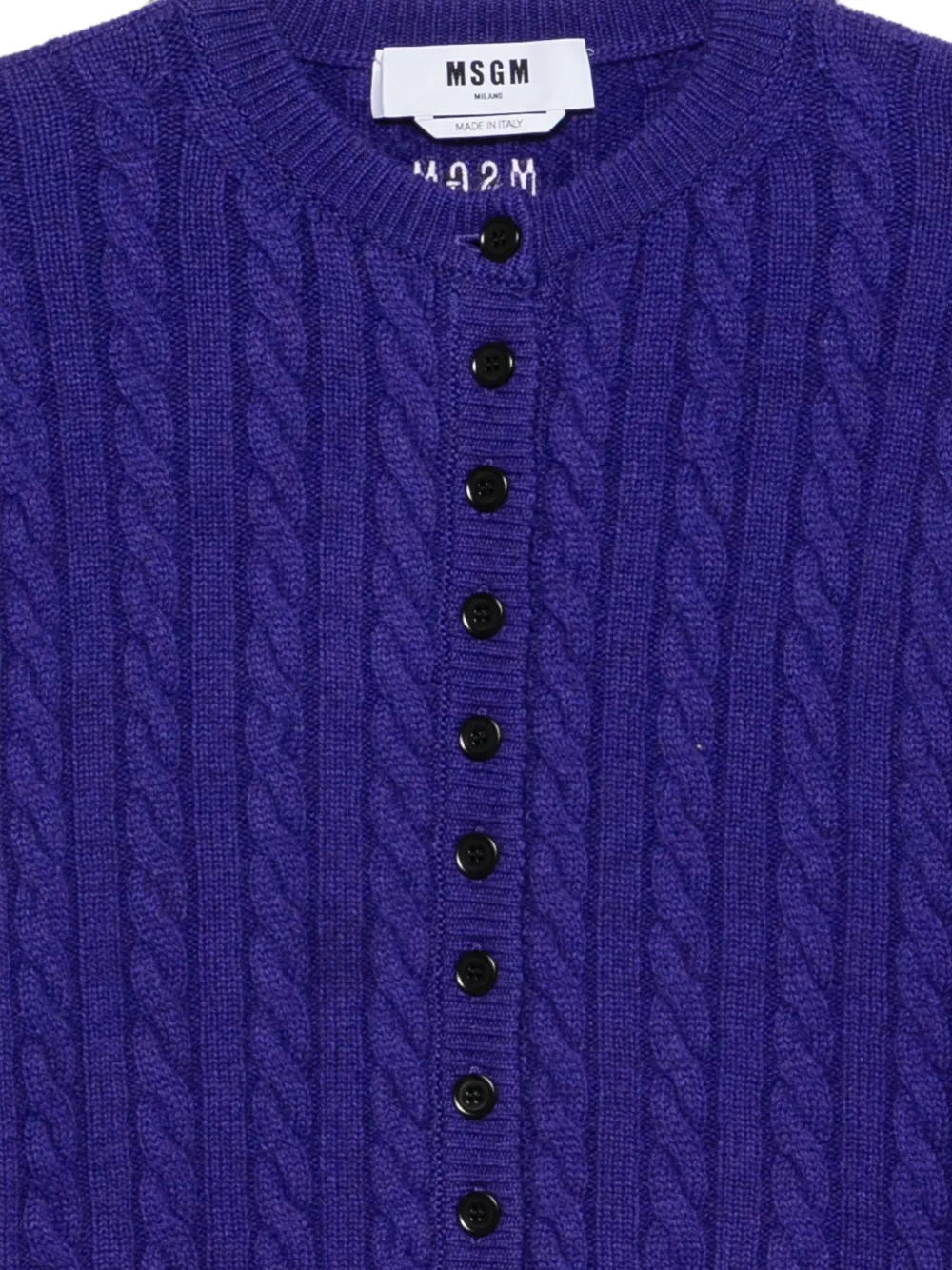MSGM Kabelgebreid vest met knopen Paars