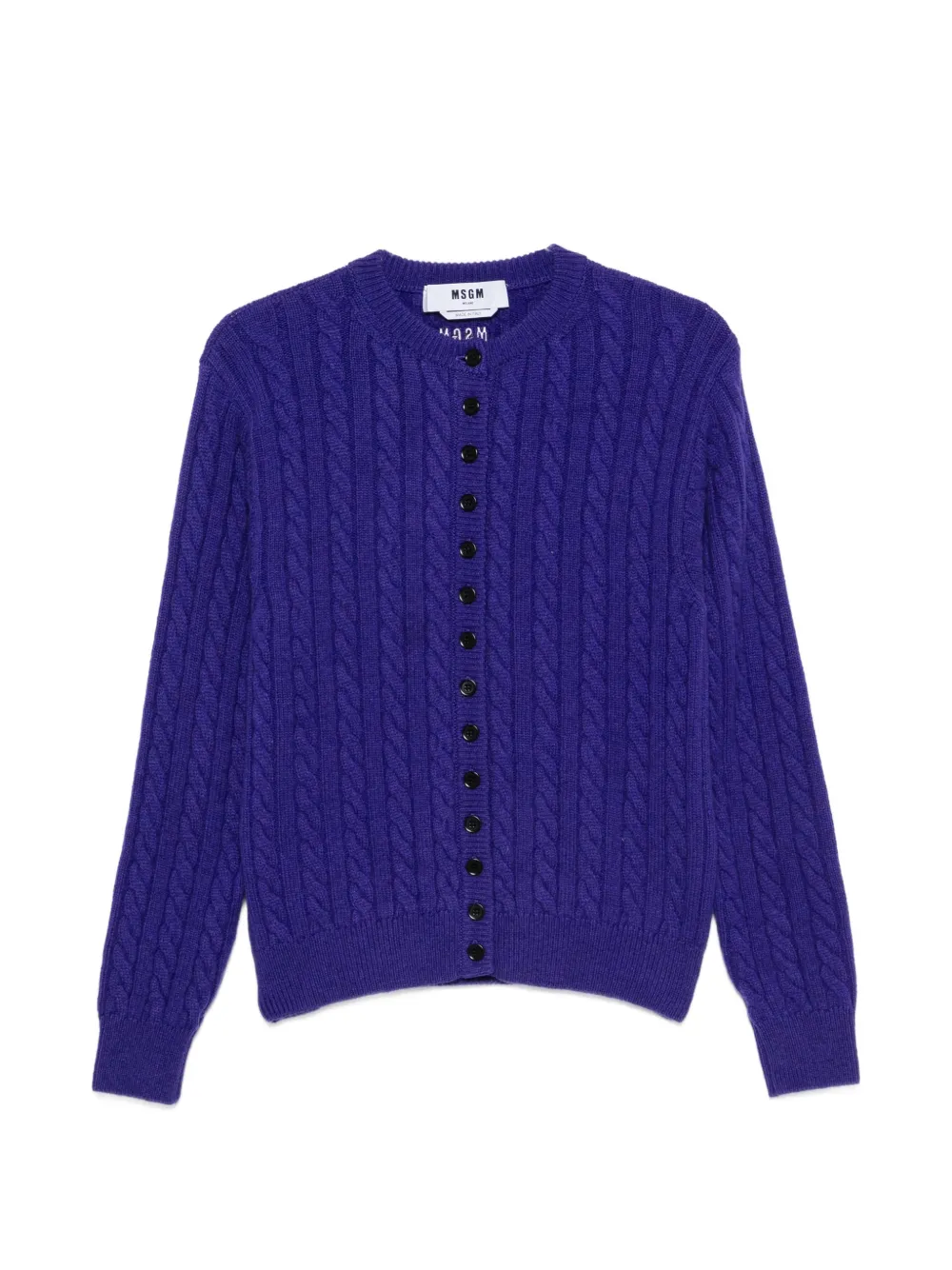 MSGM cable-knit button-front cardigan - Viola