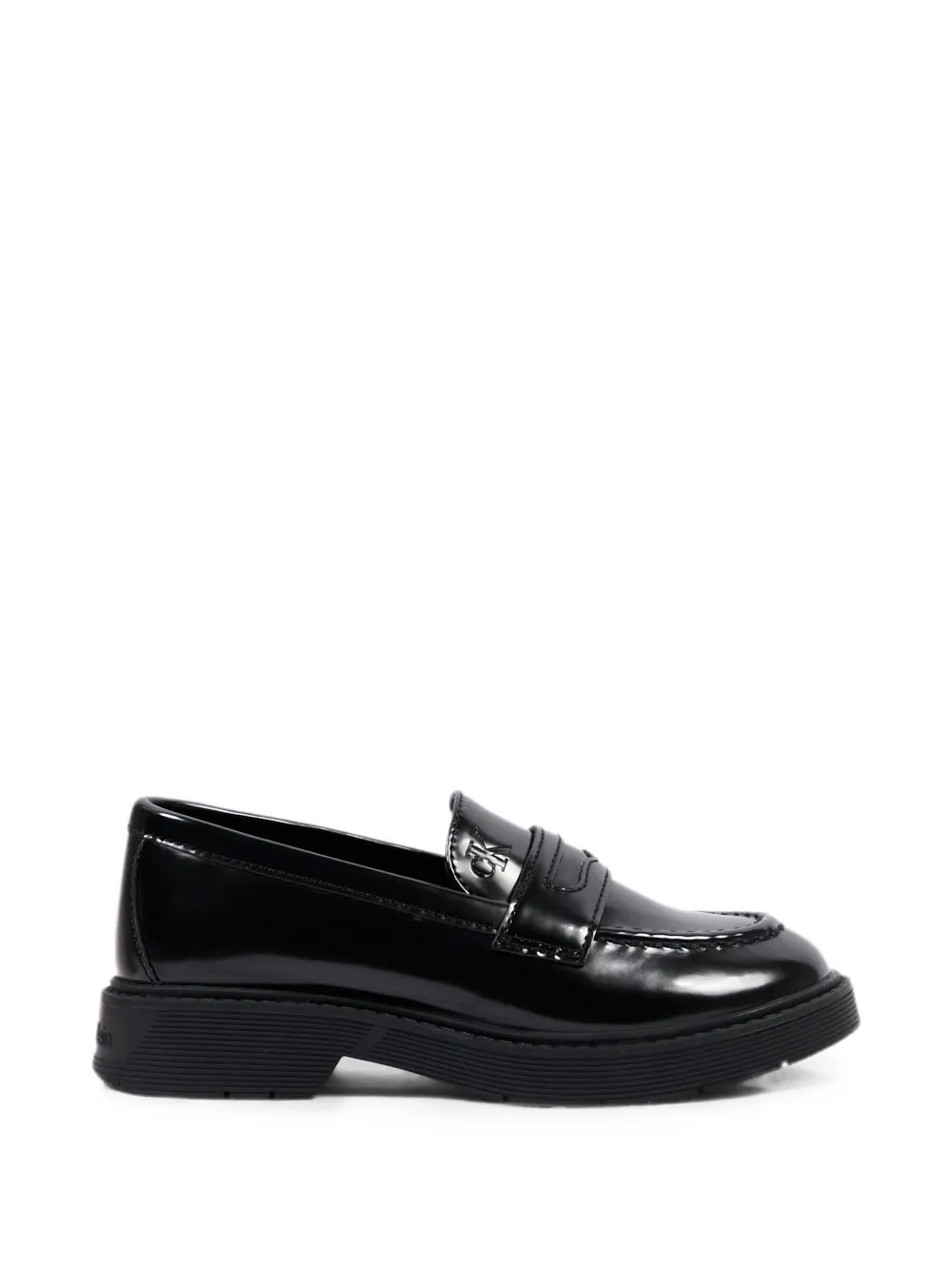 Calvin Klein Kids logo-embossed penny loafers - Nero