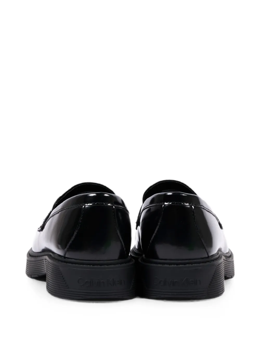 Calvin Klein Kids logo-embossed penny loafers Zwart
