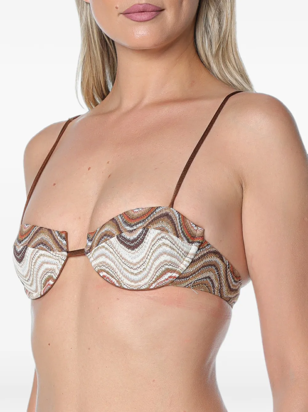MC2 Saint Barth Salina bikinitop met golvend patroon Wit
