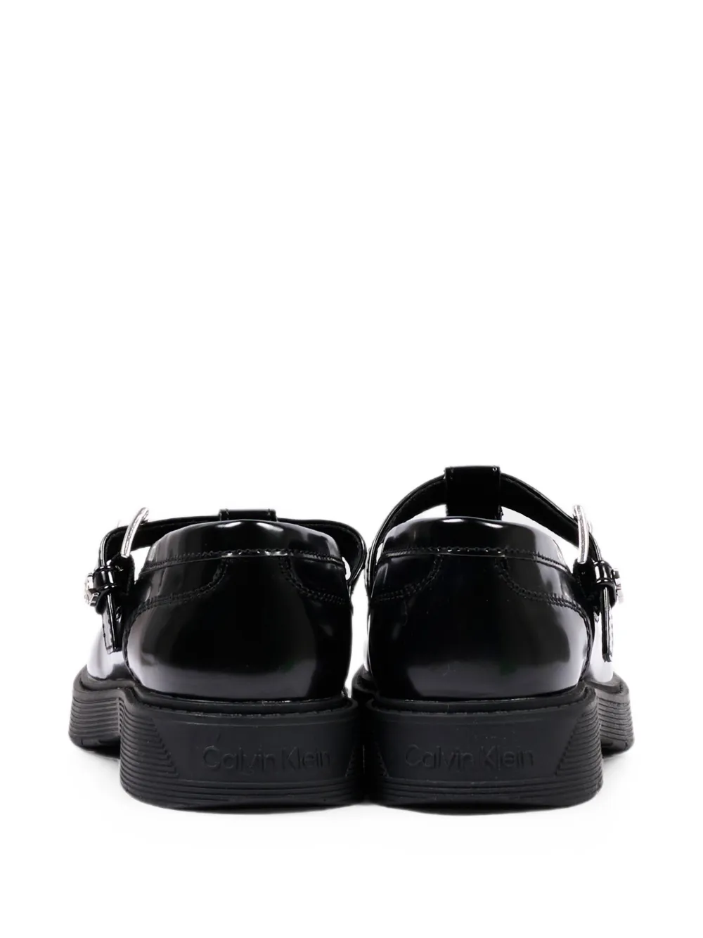 Calvin Klein Kids T-bar leather oxford shoes Zwart
