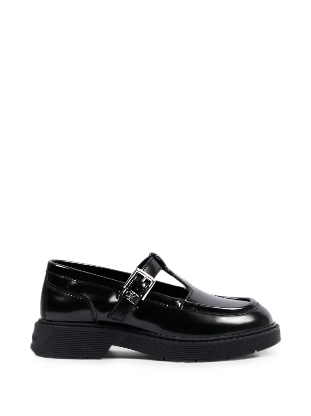 Calvin Klein Kids T-bar leather oxford shoes - Nero