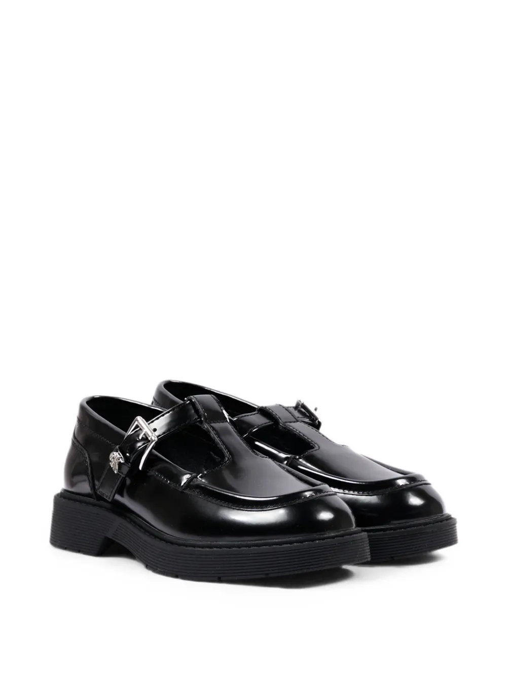 Calvin Klein Kids T-bar leather oxford shoes Zwart