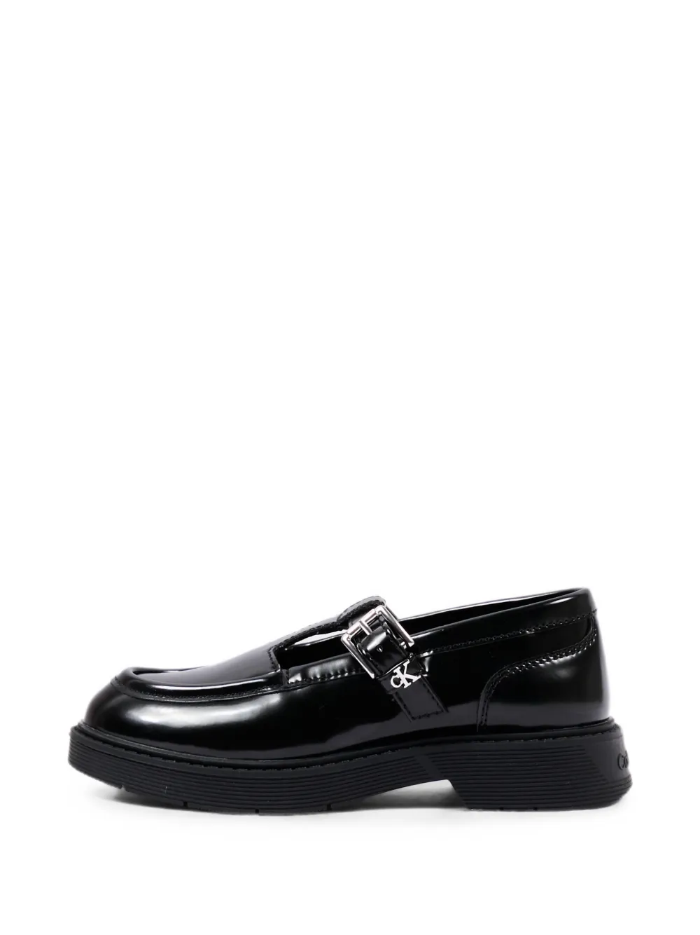 Calvin Klein Kids T-bar leather oxford shoes Zwart