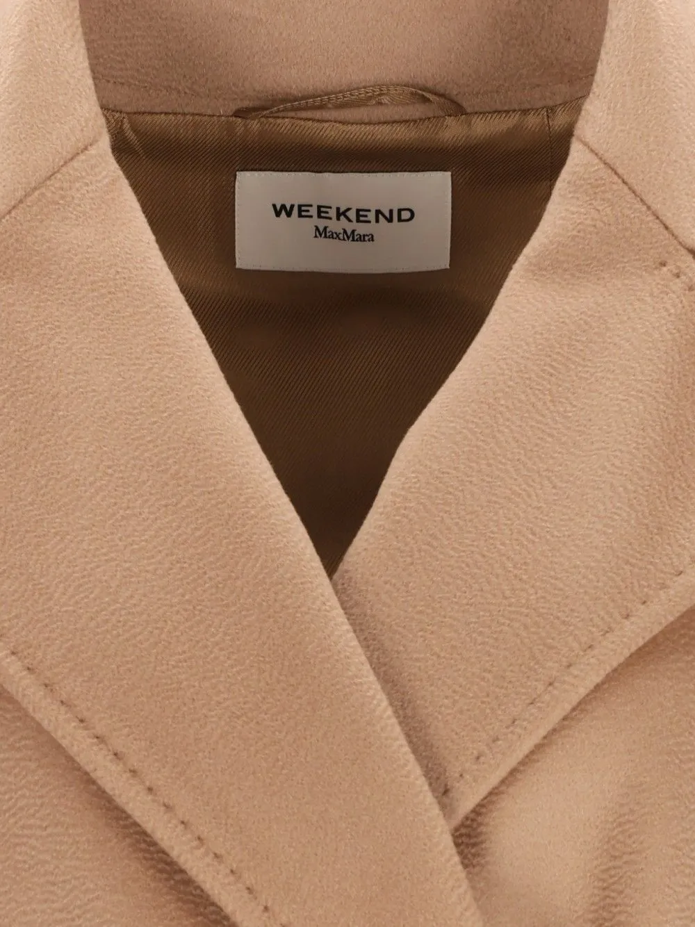 Weekend Max Mara Jas met ceintuur en dubbele rij knopen Beige