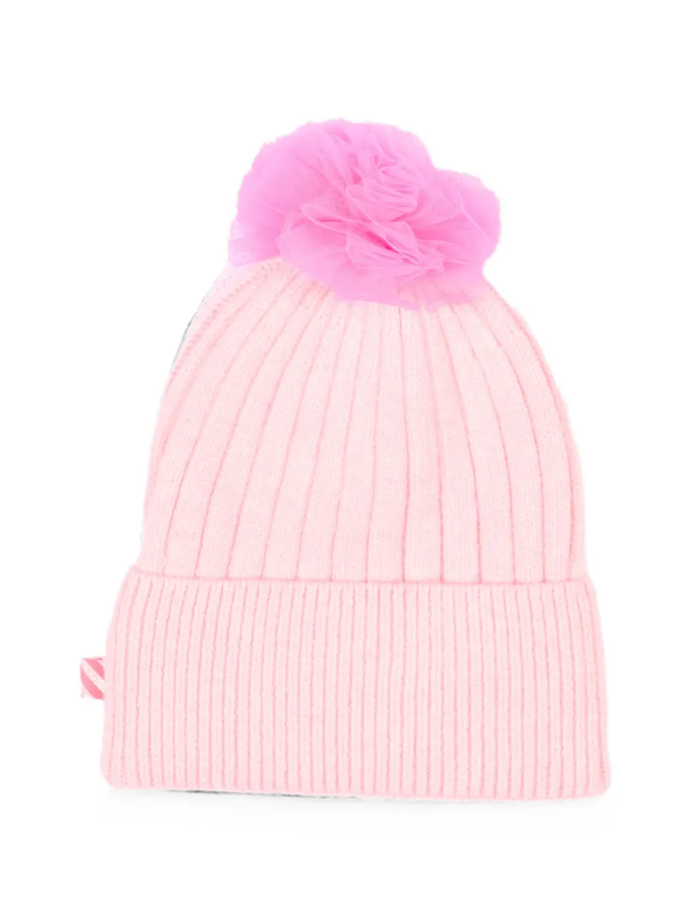 Billieblush Muts met tulen pompon en hart-patch Roze