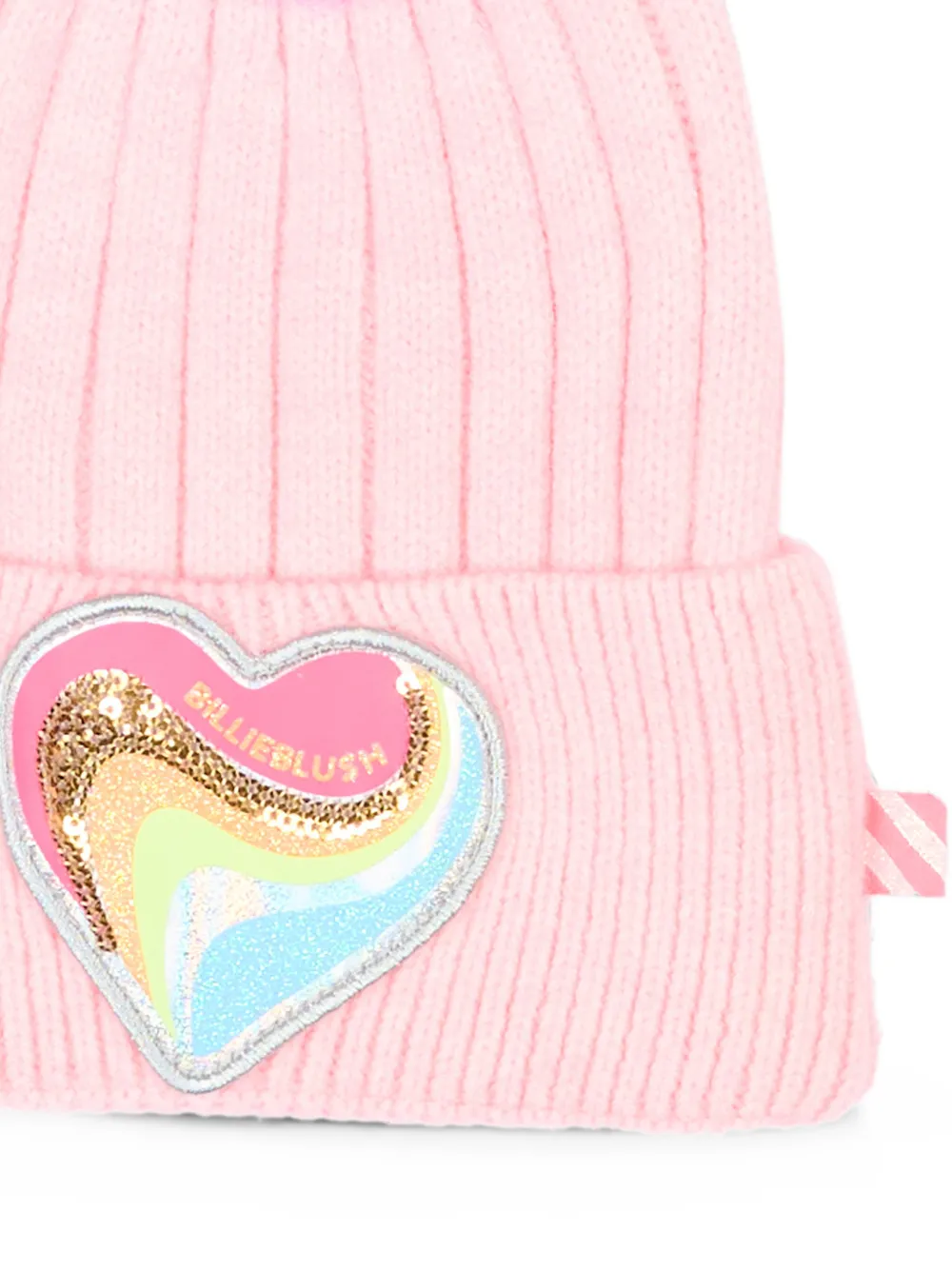 Billieblush Muts met tulen pompon en hart-patch Roze