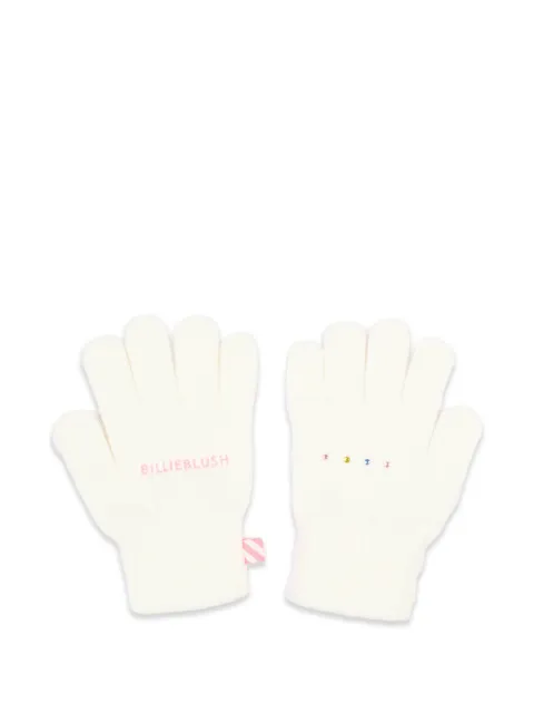 Billieblush logo-embroidered crystal-embellished gloves