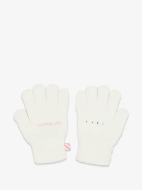 Billieblush logo-embroidered crystal-embellished gloves