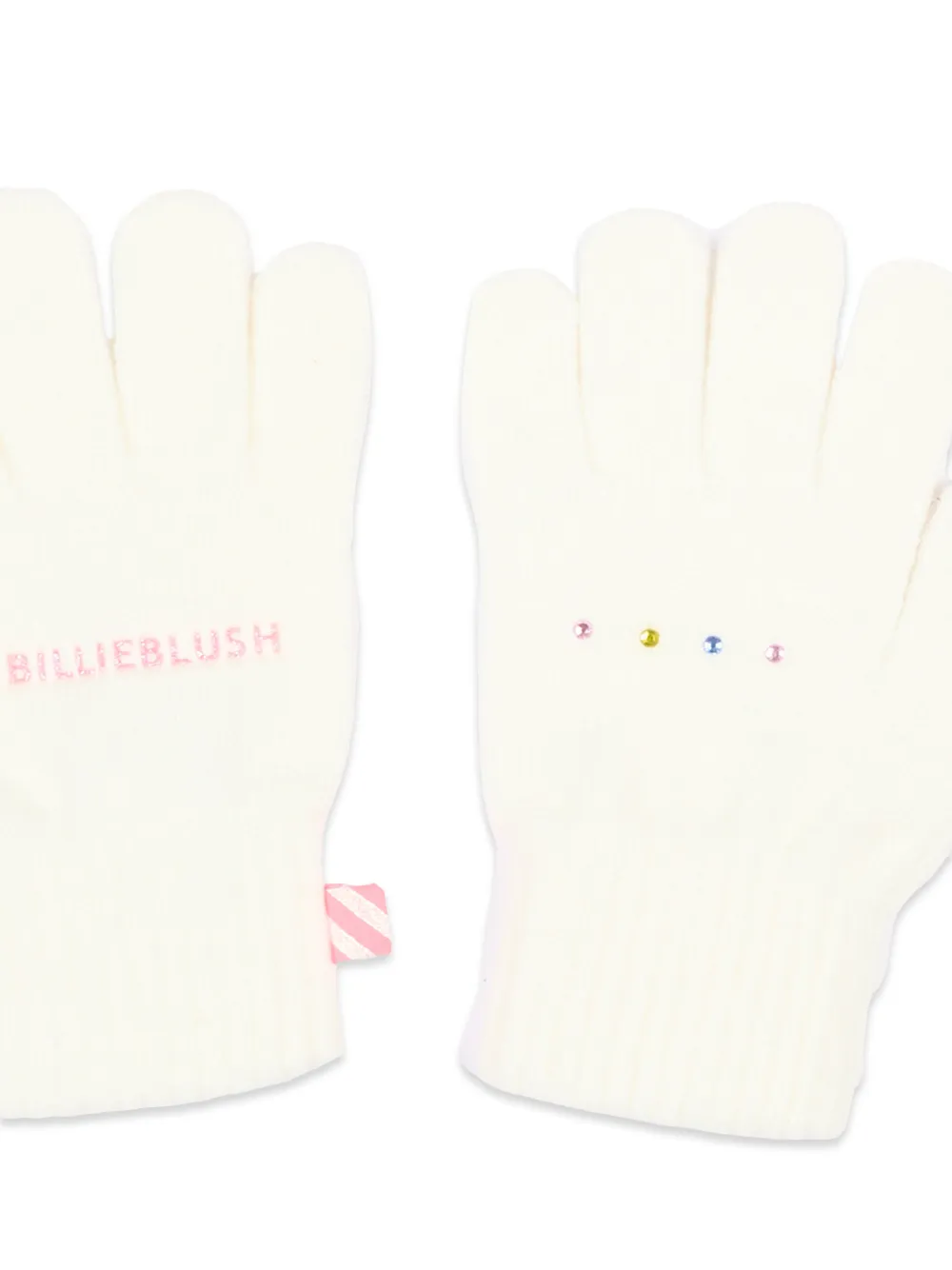 Billieblush Handschoenen verfraaid met kristallen en geborduurd logo Wit