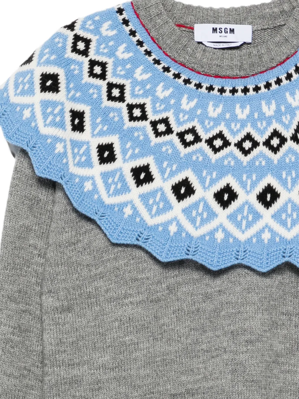 MSGM Trui met gewelfde kraag Grijs