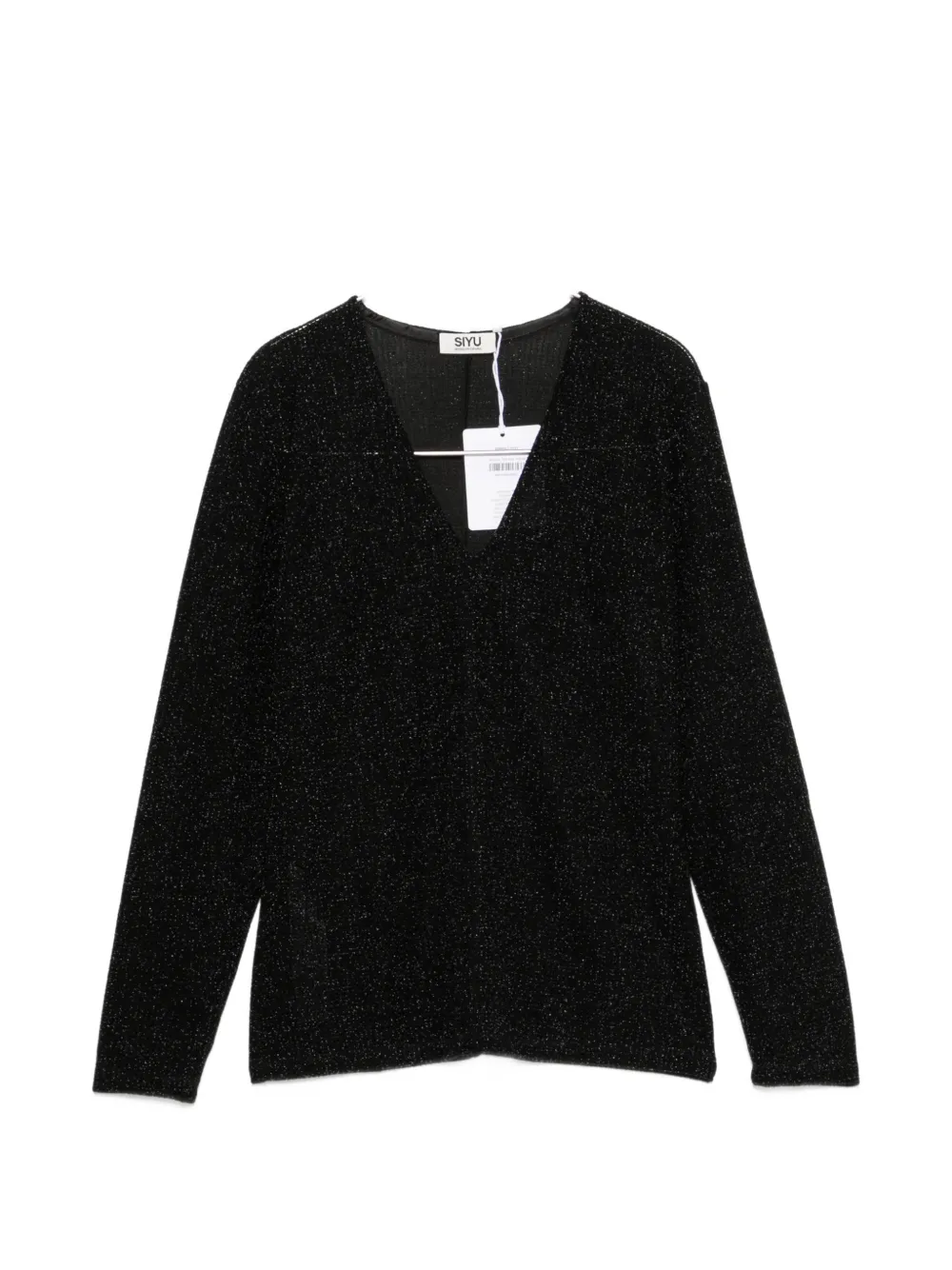 Siyu V-neck Long-sleeve T-shirt In Black