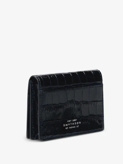 Smythson Mara croc-effect card case