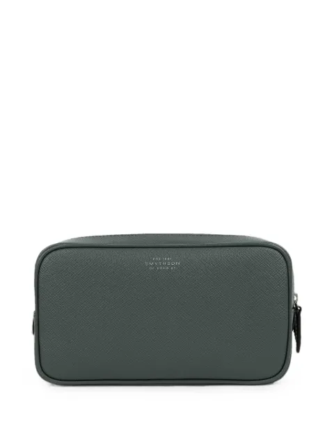 Smythson Panama logo-print wash bag