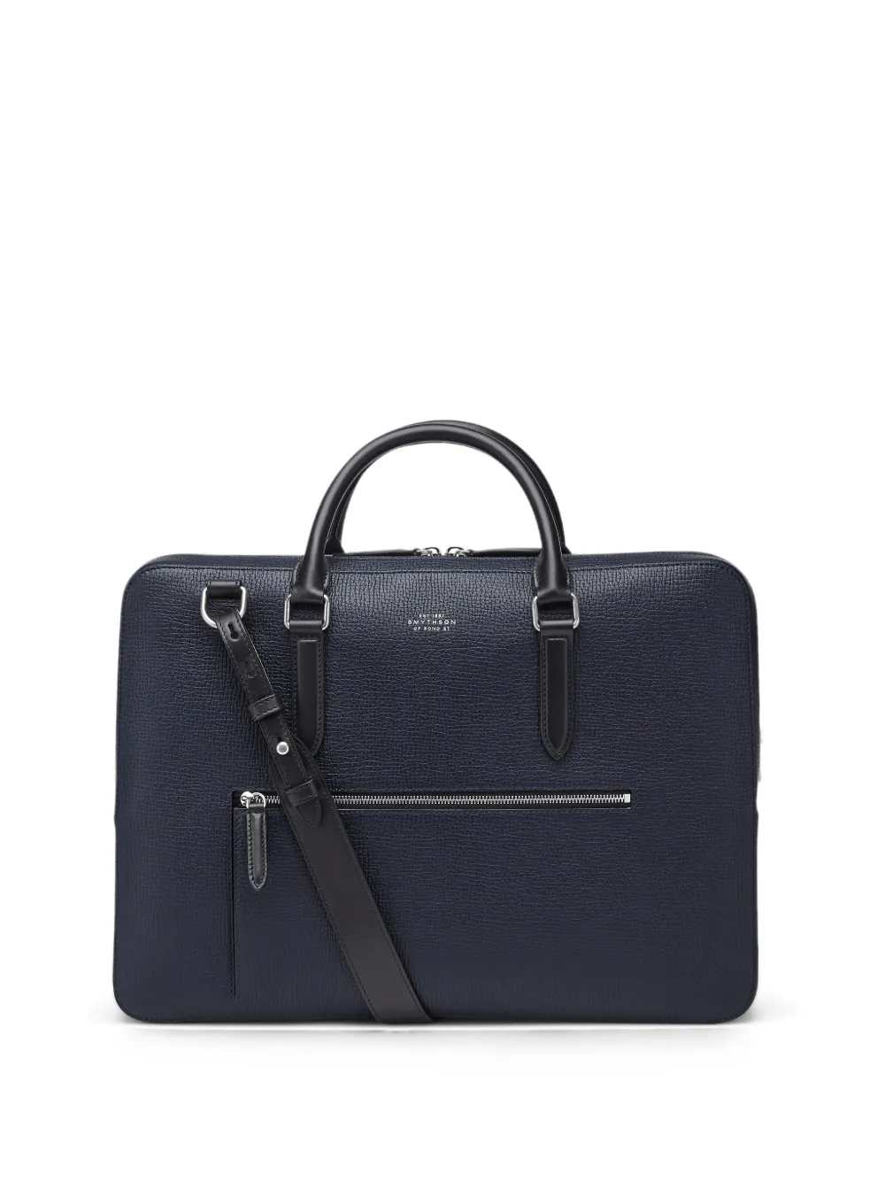 Smythson Aktetas met rits Blauw