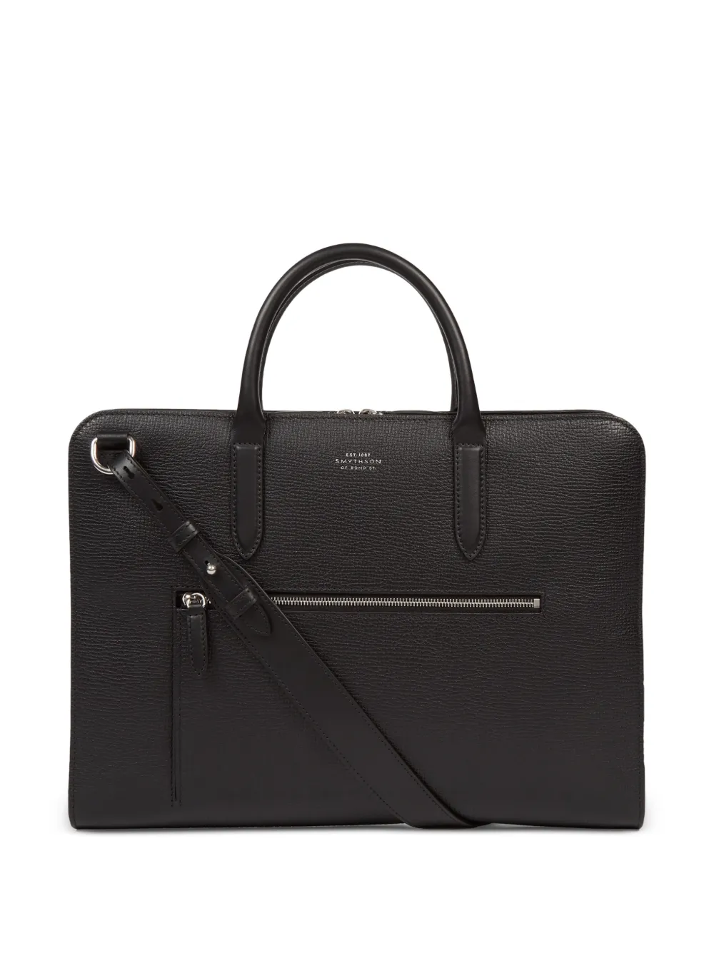 Smythson Ultra Slim Ludlow leren aktetas Zwart