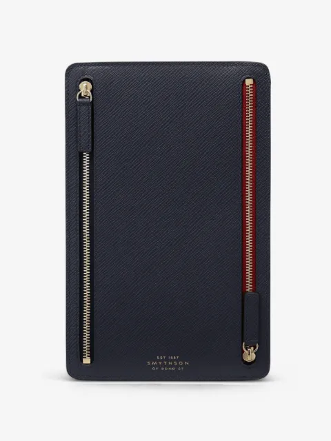 Smythson leather multi-zip case