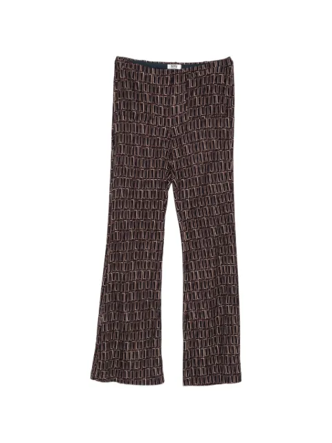 Siyu geometric-print flared trousers