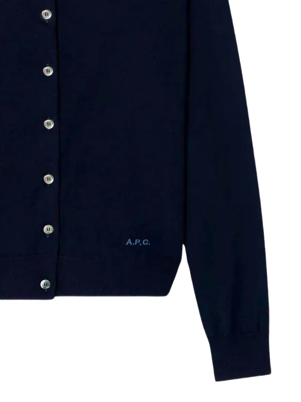 A.P.C. Marisa button-up vest met geborduurd logo Blauw