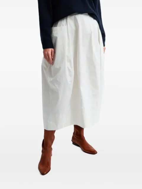 Tibi falda midi Nylon Lantern con pliegues