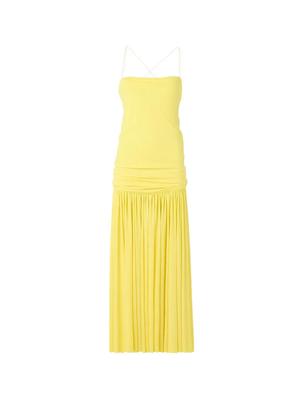Jacquemus The Abiha ruched pleated maxi dress - Yellow