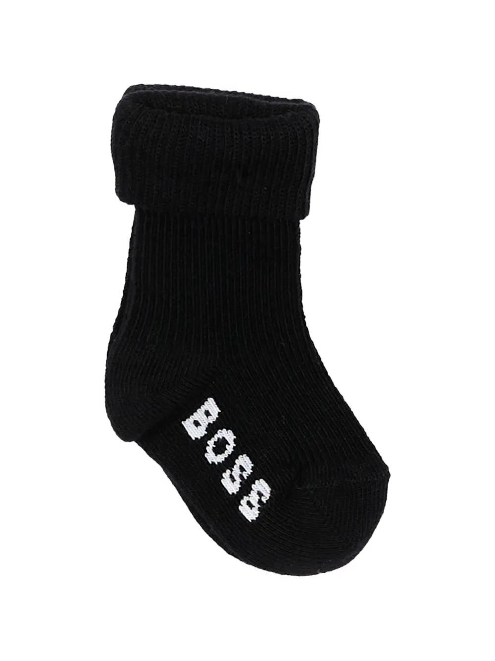 BOSS Kidswear Drie paar geribbelde sokken met logo Beige