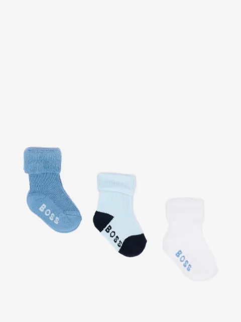 BOSS Kidswear طقم جوارب منسوجة بشعار الماركة (3 قطع)