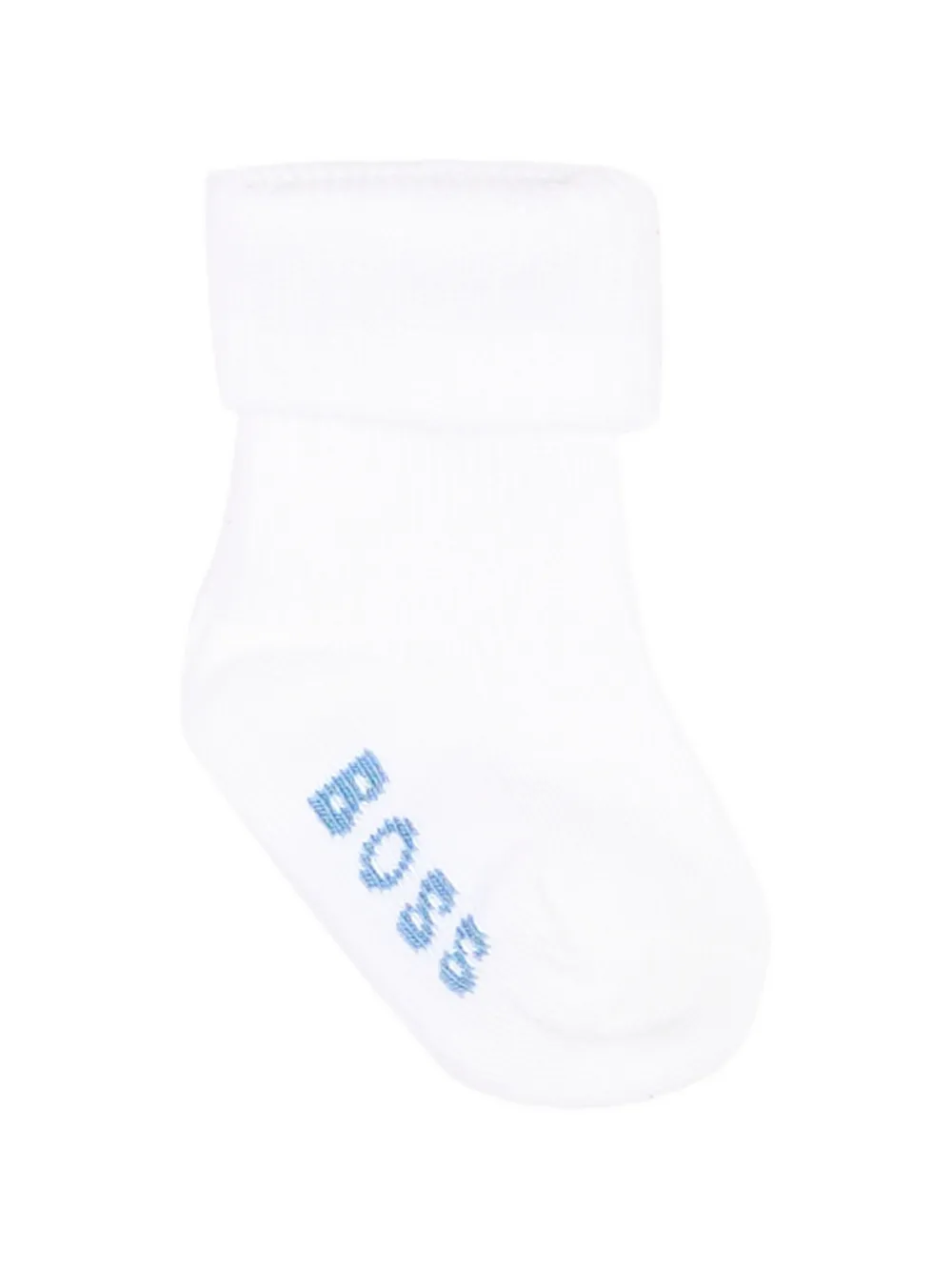 BOSS Kidswear Drie paar geribbelde sokken met logo Blauw