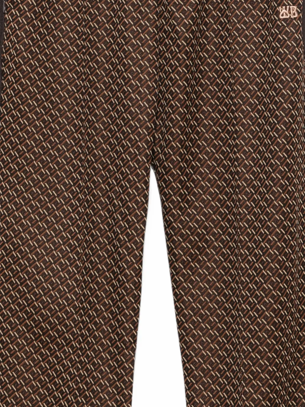 Wales Bonner Monogram-print Side-stripe Track Pants in Brown, view 3