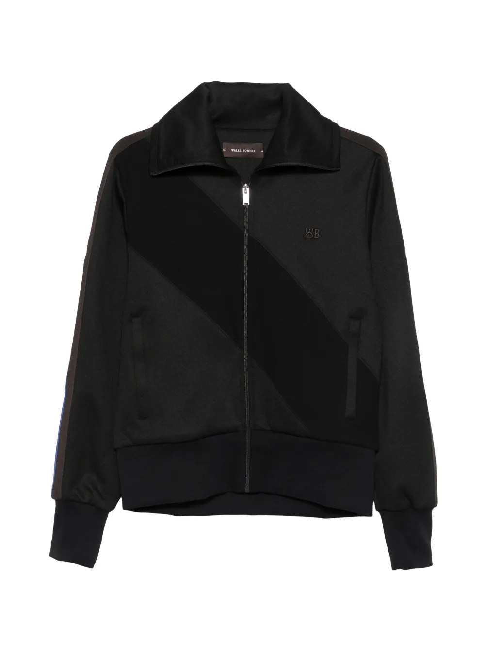 Wales Bonner Sweatshirtjacke mit Streifen - Schwarz