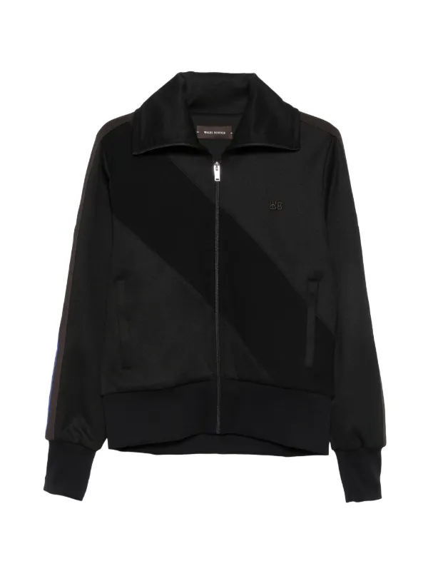 Wales Bonner Side-stripe Zip-up Sweatshirt in Black