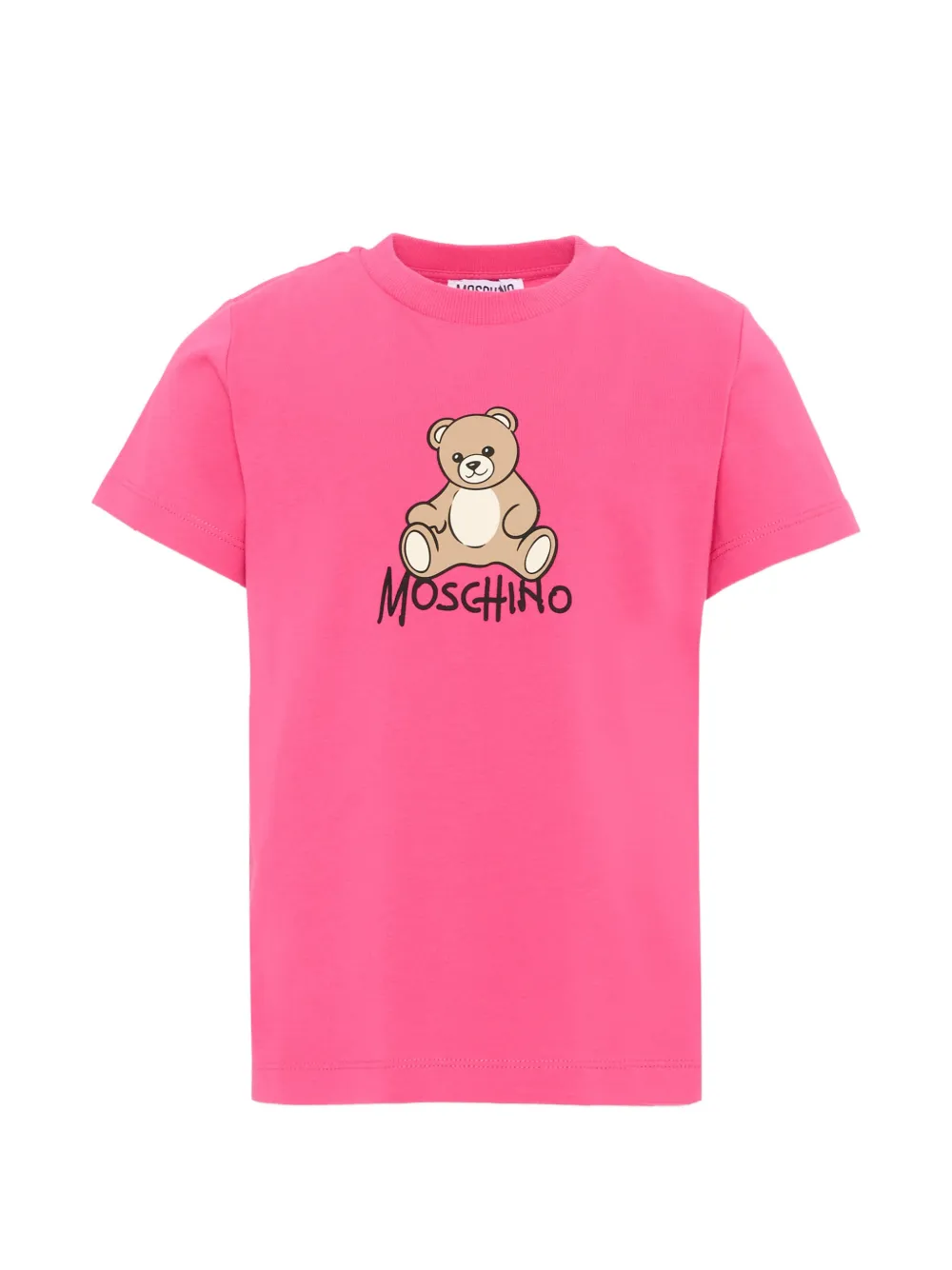 Moschino Kids Teddy Bear logo-print T-shirt - Rosa