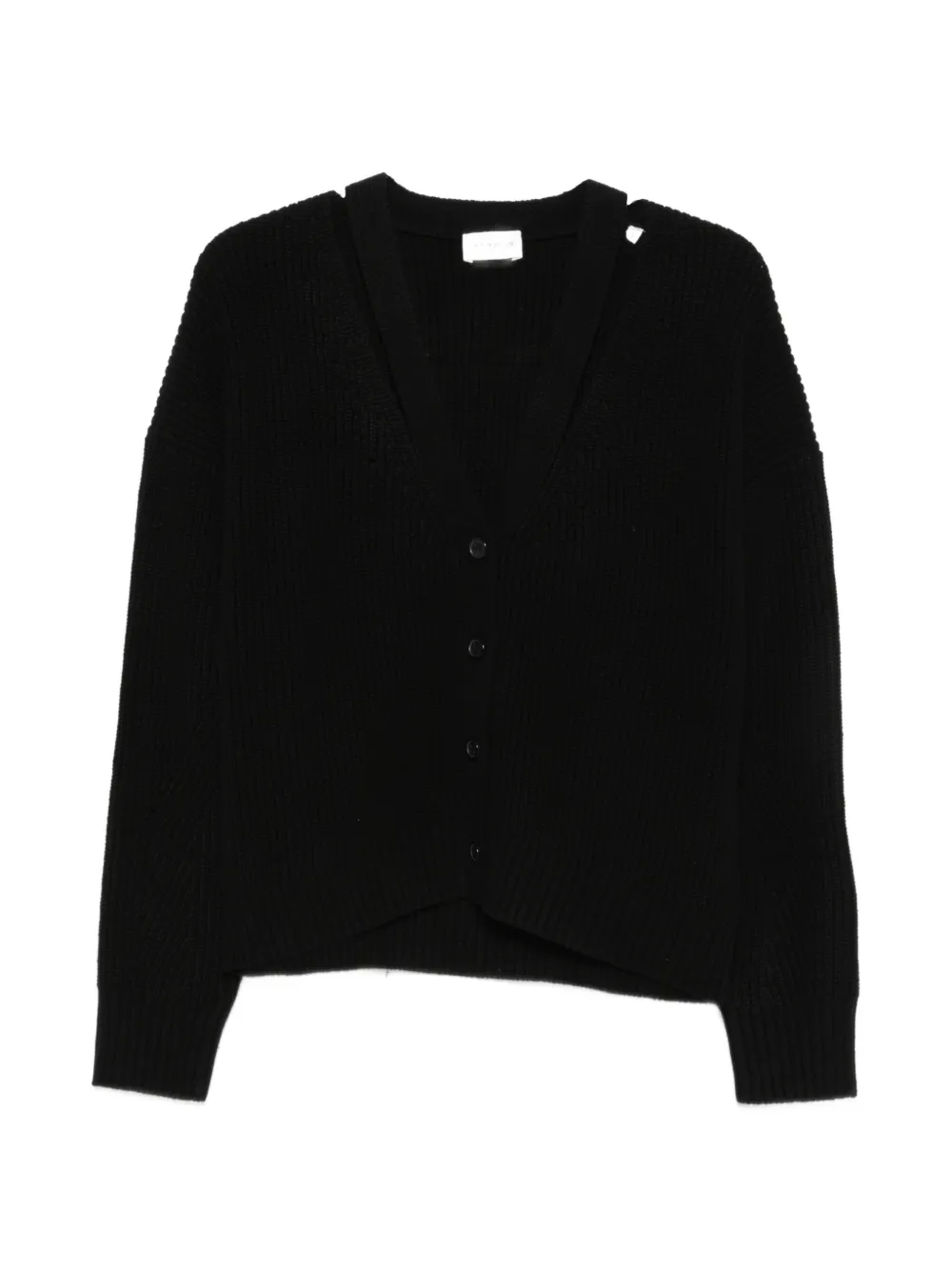 P.A.R.O.S.H. ribbed-knit cut-out cardigan - Schwarz