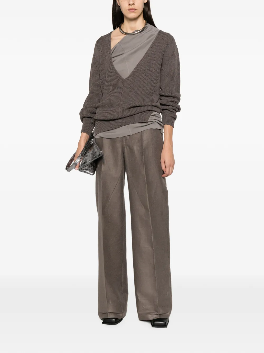 Rick Owens Ribgebreide trui Grijs