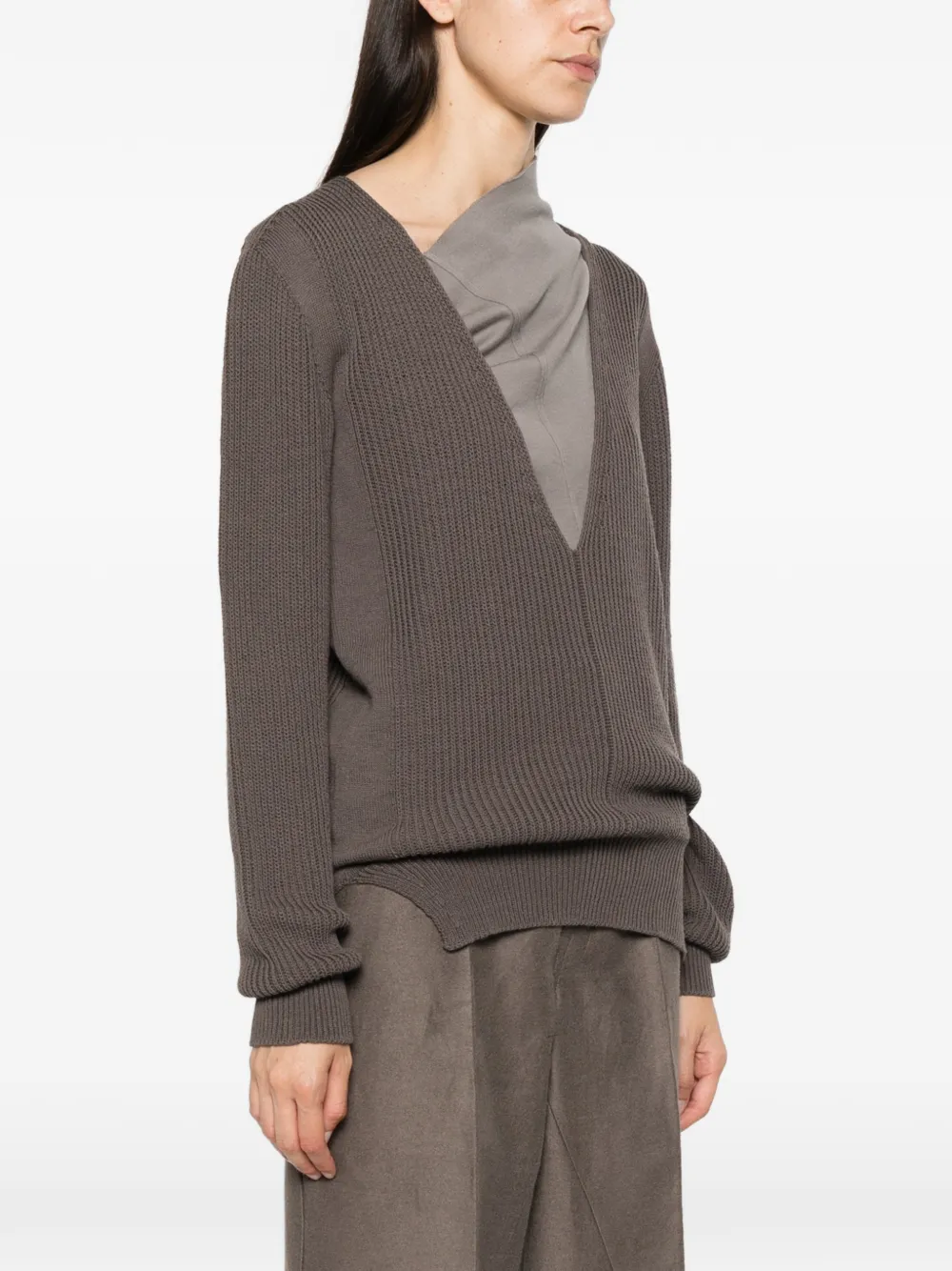 Rick Owens Ribgebreide trui Grijs