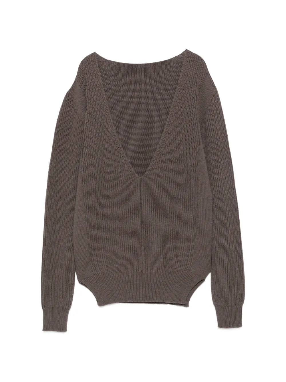 Rick Owens V-neck ribbed-knit sweater - Grau