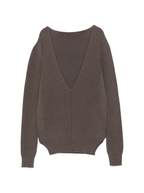 Rick Owens Gerippter Pullover mit V-Ausschnitt
