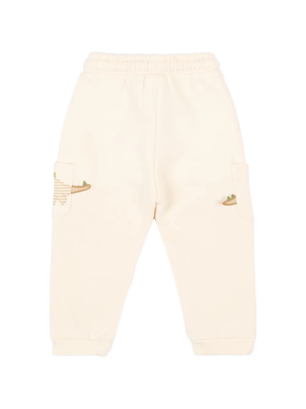 Mayoral dinosaur-patch track pants Beige