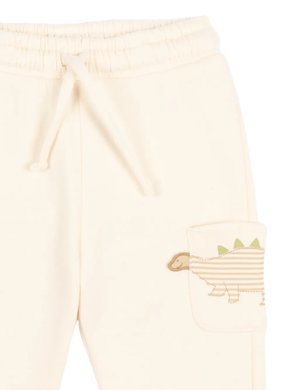 Mayoral dinosaur-patch track pants Beige