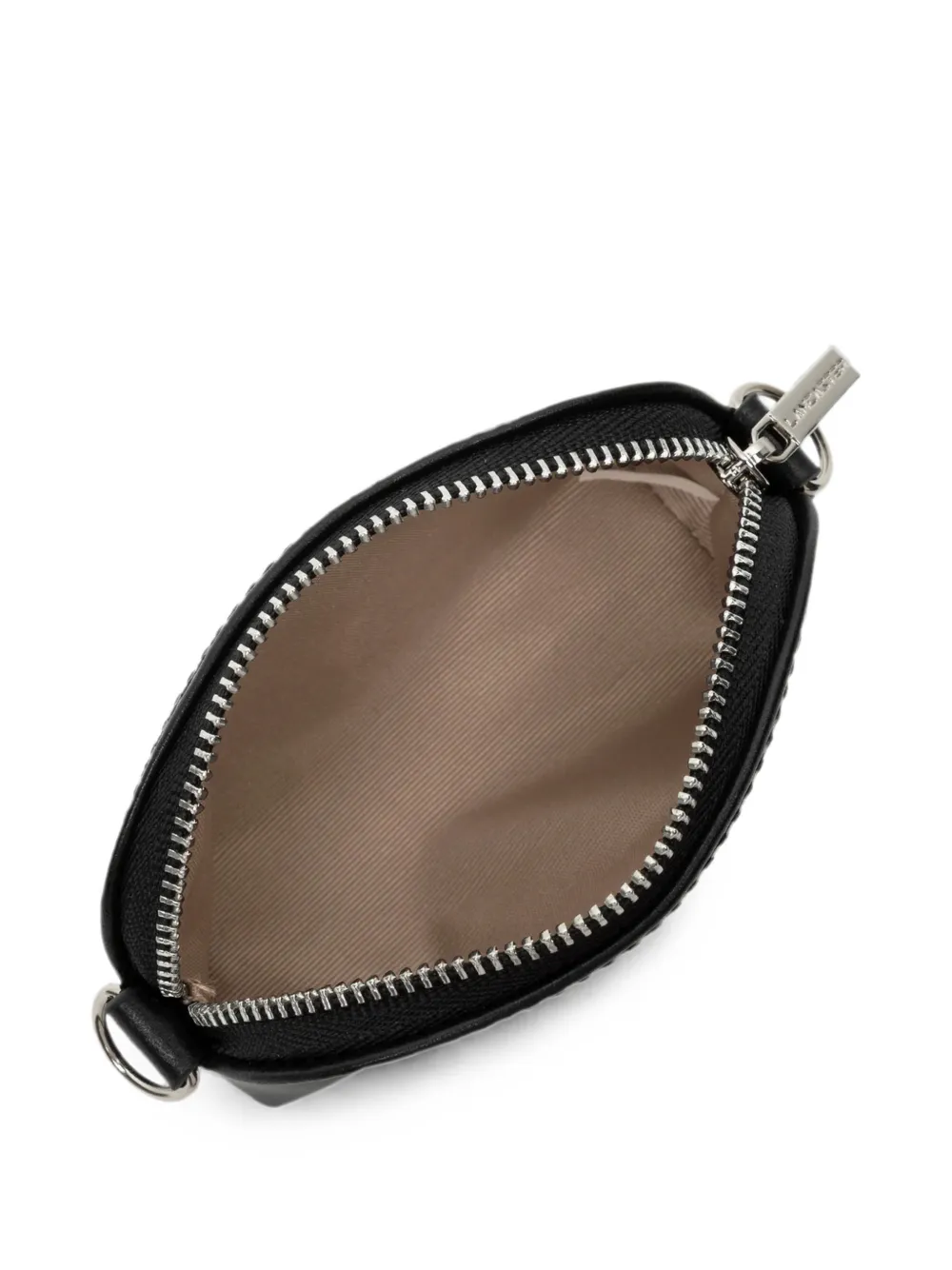 Lancaster Clutch met ketting en logo-stempel Zwart