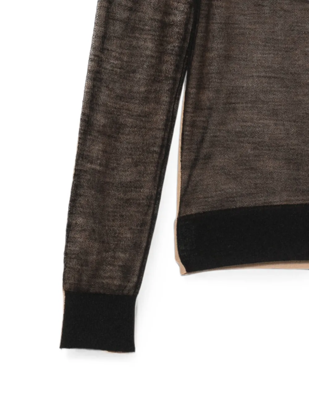 MM6 Maison Margiela sheer-knit high-neck sweater Zwart