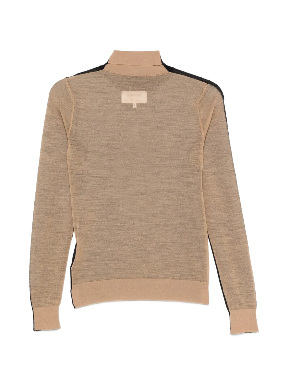 MM6 Maison Margiela sheer-knit high-neck sweater Zwart